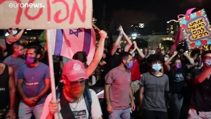 ویدئو؛ ادامه اعتراض‌های هفتگی در اسرائیل علیه نتانیاهو با وجود قرنطینه