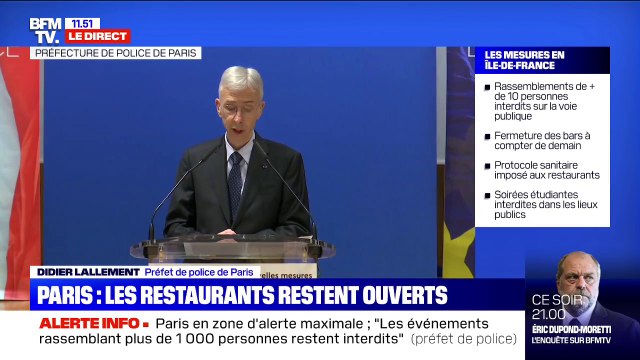 Activités sportives: le préfet Lallement fait le point sur les nouvelles mesures sanitaires à Paris
