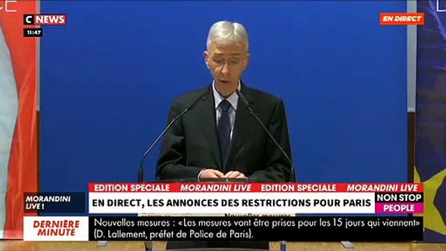 Coronavirus - Regardez la déclaration du préfet de police de Paris Didier Lallement sur les nouvelles mesures de restrictions à Paris et en petite couronne - VIDEO