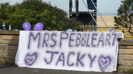 Mrs Pebbleart Funeral on Morecambe Promenade