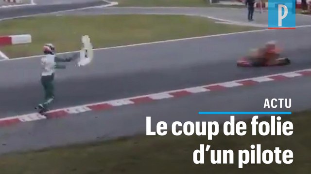 Mondial de karting : un pilote italien jette son pare-chocs sur un adversaire en pleine course