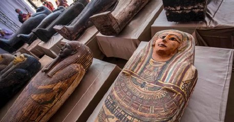 Une soixantaine de sarcophages intacts ont été trouvés, dont l'un renfermait une momie en parfait état