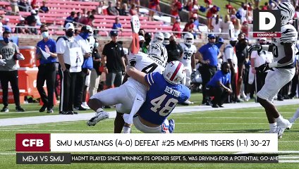 SMU Mustangs (4-0) DEFEAT #25 Memphis Tigers (1-1) 30-27
