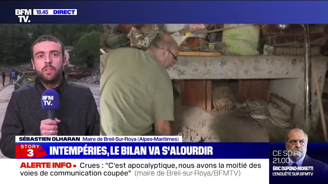 Alpes-Maritimes: "Nous comptons cinq personnes disparues rien que dans la commune de Breil-sur-Roya", selon son maire