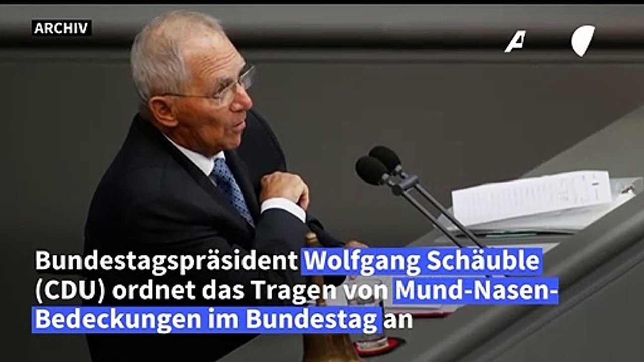 Schäuble ordnet Maskenpflicht im Bundestag an