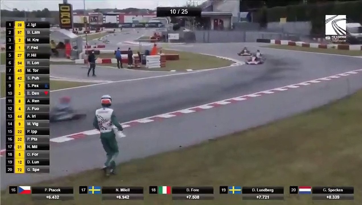 Le pilote de karting Luca Corberi craque en pleine course !