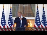 trump gasping for breath video - Trump struggles breathing upon white house return