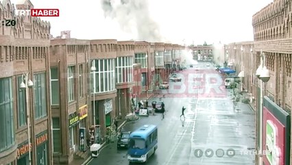 Ermenistan Gence'deki AVM'yi füze ile böyle vurdu