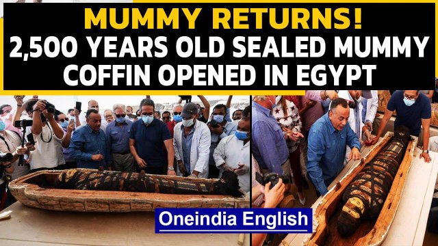 Mummy returns: 2500 years old, sealed mummy coffin opened in Egypt: Video goes viral|Oneindia News