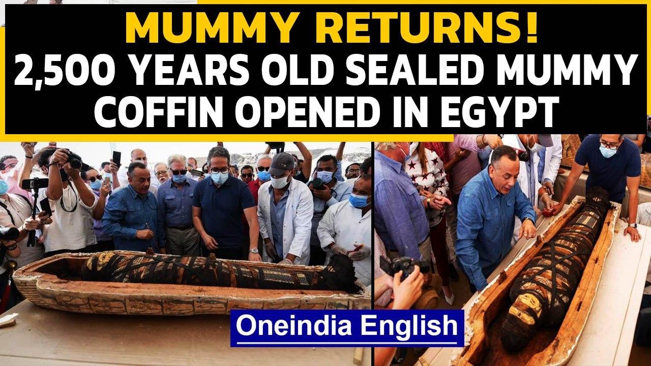 Mummy returns: 2500 years old, sealed mummy coffin opened in Egypt: Video goes viral|Oneindia News