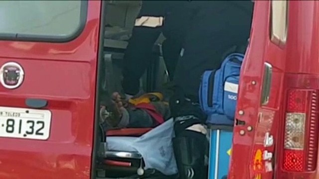 Homem é socorrido pelas equipes do Samu e Corpo de Bombeiros no Turisparque