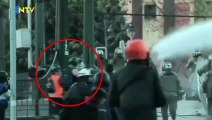 Polis göstericiyi köprüden attı (Şili bu görüntülerin şokunda)