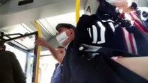 Otobüsten inmek istemeyen yaşlı adam, tehditler savurdu