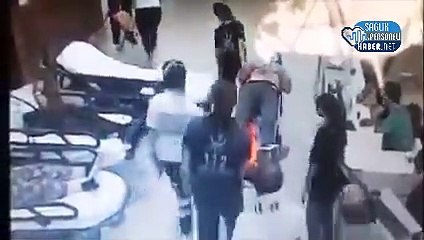 Hastanede bir maganda! Önüne çıkan bütün doktorlara böyle saldırdı