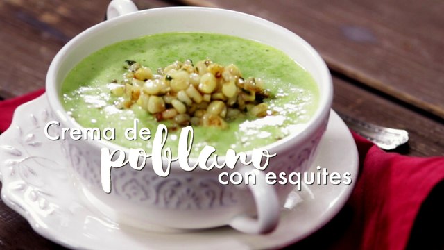 Crema de poblano con esquites