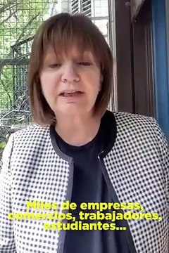 Patricia Bullrich y su video en Twitter convocando a sus adeptos a una marcha por la economía, la salud, la educación y la libertad de los argentinos .