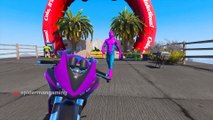 Spider-Man sur les motos Spiderman avec des super-fun for kids tv by iram