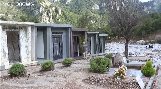 Cimetières éventrés, rizières inondées : les dégâts d'Alex en France et en Italie