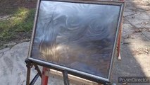 Timelapse STARRY NIGHT on STAINLESS STEEL - Brushed metal art