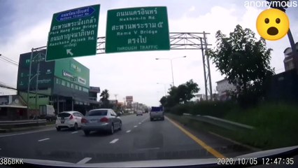 Flying Plastic Ice Bucket Lid Hits Car