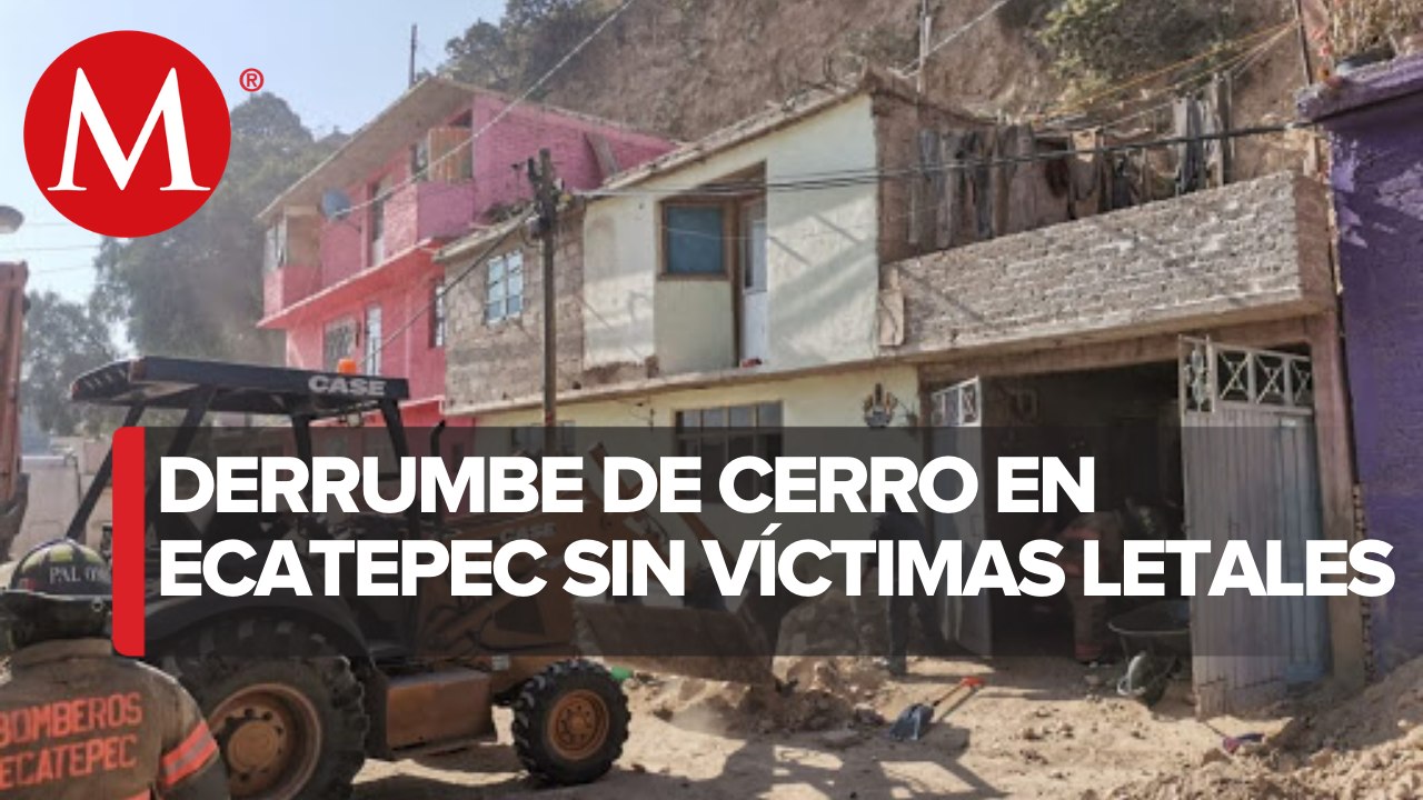 Desalojan a 21 personas de viviendas tras deslave de talud, en Ecatepec