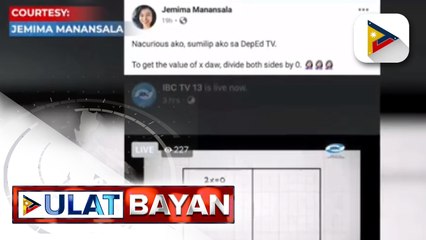 Maling solusyon sa paghahanap ng value ng x sa DepEd TV, napuna ng isang netizen