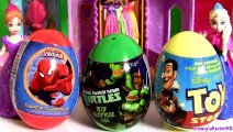 Ovos Surpresa Homem-Aranha, Tartarugas Ninja e Toy Story Um Mundo de Aventuras Huevos Sorpresa