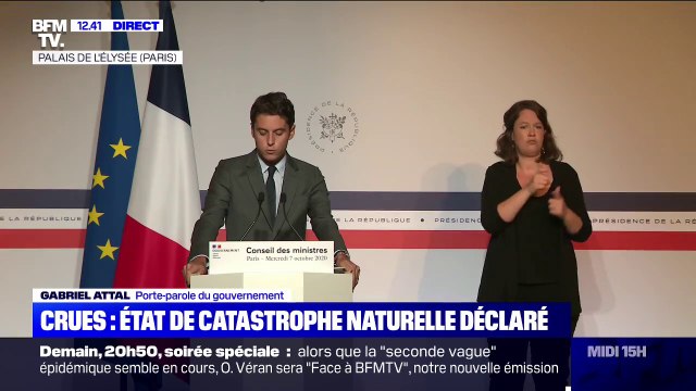 Gabriel Attal sur les intempéries dans les Alpes-Maritimes: 55 communes ont été touchées. Le bilan est lourd