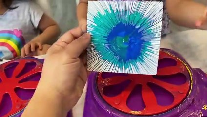 Spin Art Maker Toy Paint Challenge for Kids with Emma and Kate!