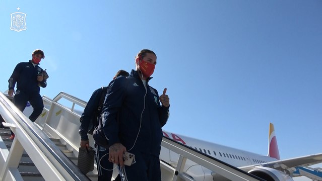 La Selección española de fútbol llega a Lisboa