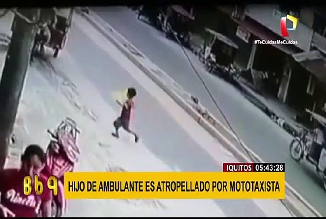 Iquitos: cámara de seguridad captó a un niño siendo embestido por mototaxi