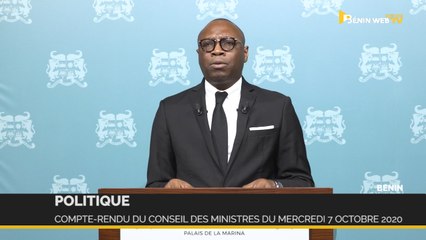 Bénin : compte-rendu du conseil des ministres du mercredi 7 octobre 2020