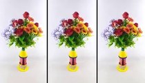 BEAUTIFUL FLOWER VASE OUT OF WASTE PLASTIC BOTTLE REUSE  /  BEST OUT OF WASTE  / SCREEN ON
