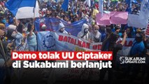 Demo tolak UU Ciptaker di Sukabumi berlanjut.