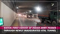 First convoy of Indian Army passes through newly inaugurated Atal Tunnel