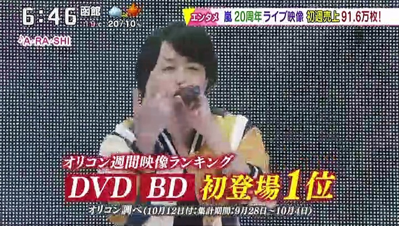嵐周年livedvd オリコン初登場1位 いちおし 動画 Dailymotion