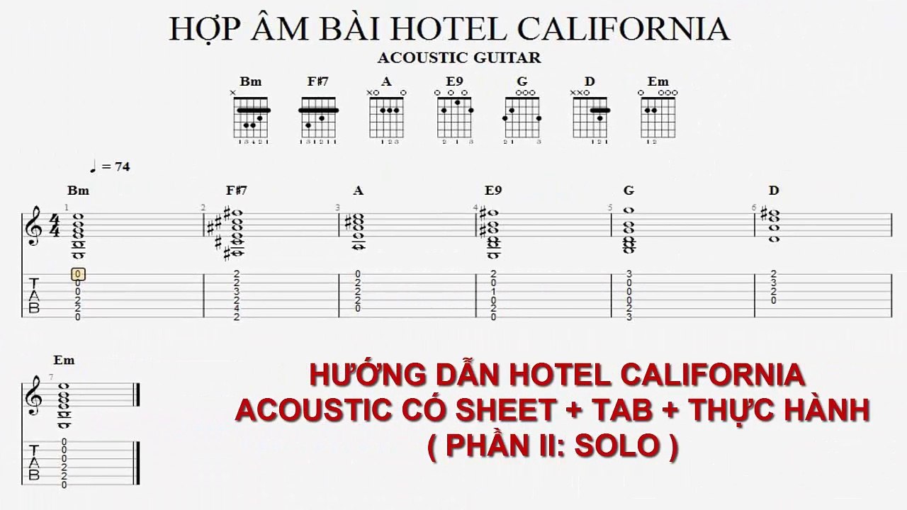 Hướng Dẫn Guitar Acoustic Hotel California ( Tab ) Phần 2 | 3N Music