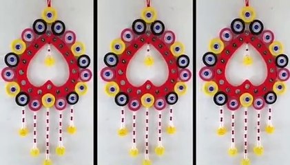 How to Beautiful wall hanging using rubber band / Craft / SCREEN ON