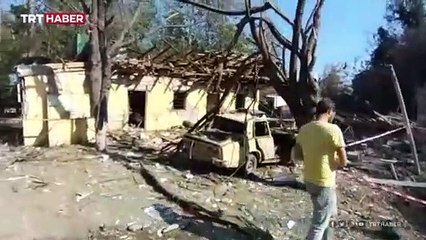 TRT Haber, Ermenistan'ın hedef aldığı sivil yerleşim yerini görüntüledi