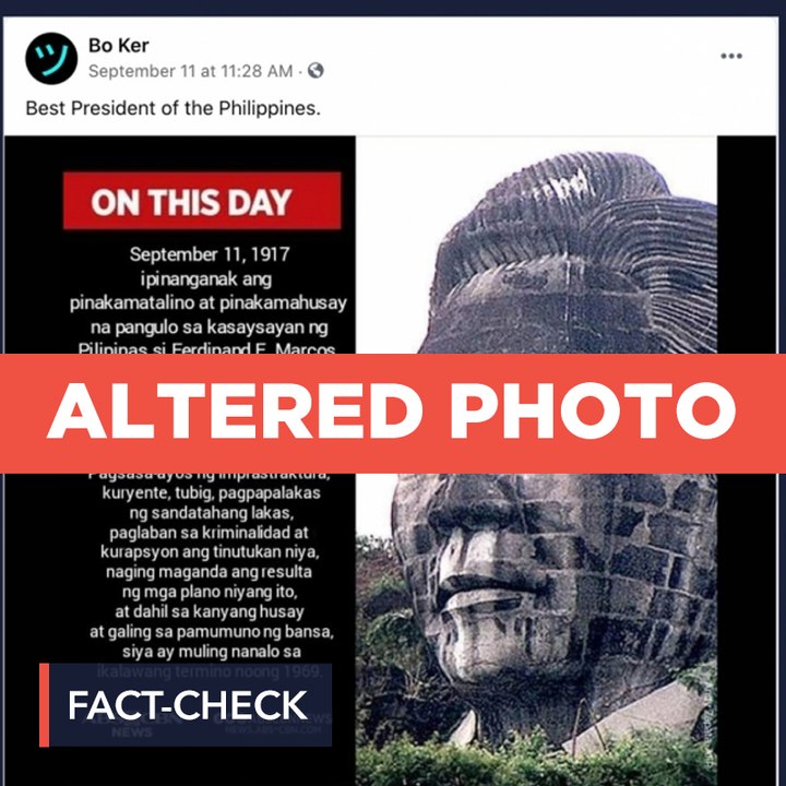 ALTERED PHOTO: ABS-CBN graphic commemorating Marcos as best Philippine president