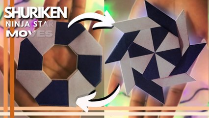 [ASMR no music] Easy DIY only 7 Folds for each Blade. How to make 8 Point Ninja Star.