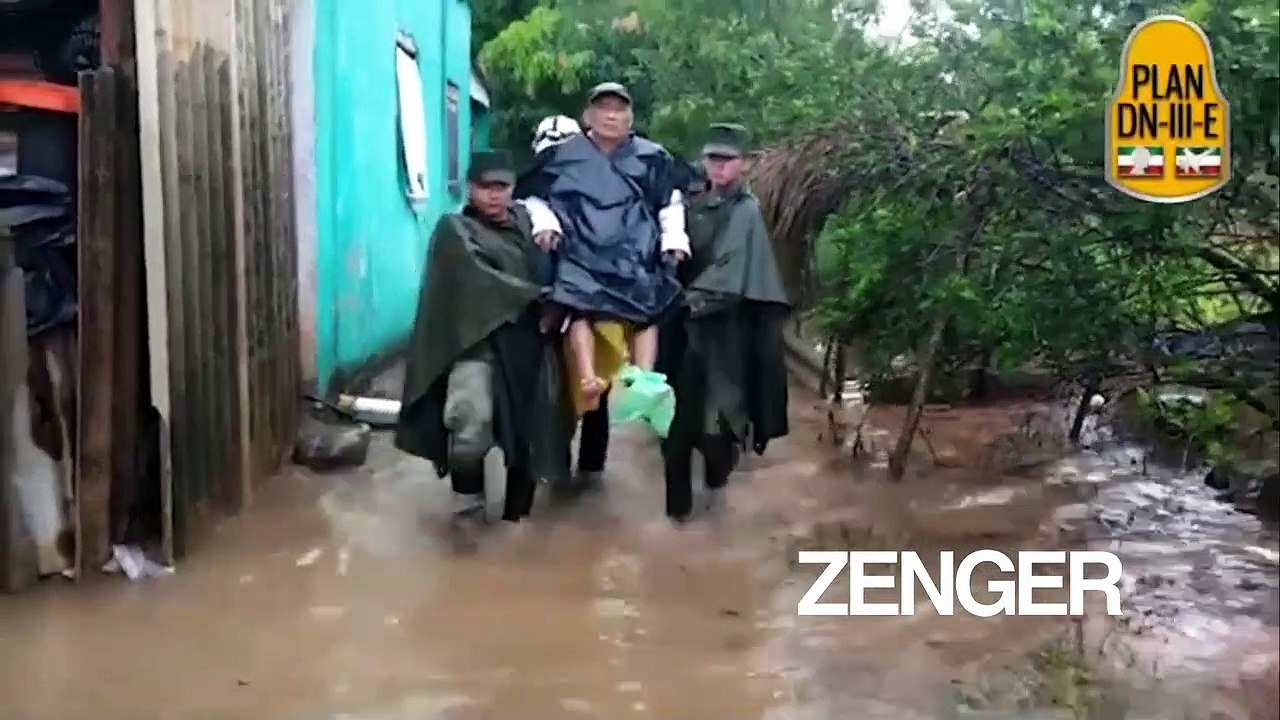 Soldiers rescue man during Hurricane Delta in M...