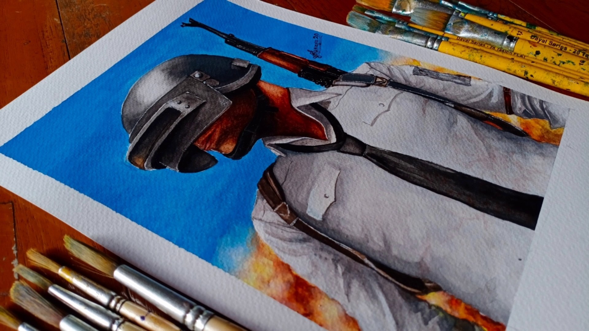 || Pubg❤️ || Watercolor painting of 'Pubg'| PUBG drawing