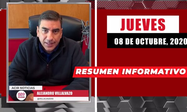 Resumen de noticias jueves 8 de octubre 2020 / Panorama Informativo / 88.9 Noticias