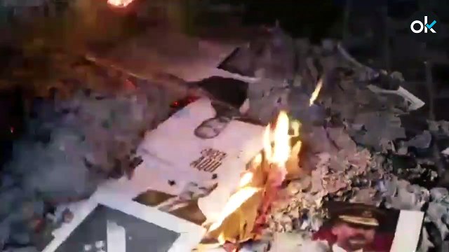 Separatistas queman fotos del Rey horas antes de su visita a Barcelona