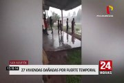 Tarapoto: torrencial lluvia y fuerte granizo dejan 27 viviendas afectadas