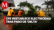 CFE restablece electricidad al 91% en Yucatán y QRoo tras paso de huracán 'Delta'