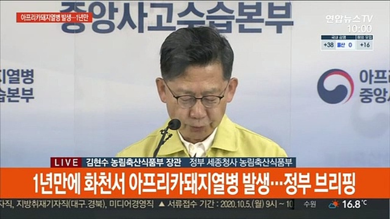 [현장연결] 1년만에 화천서 아프리카돼지열병 발생…정부 브리핑