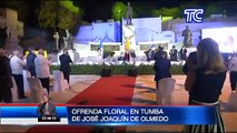 Principales representantes del Gobierno presentaron ofrenda floral en tumba de José Joaquín de Olmedo: principales actividades del presidente Moreno