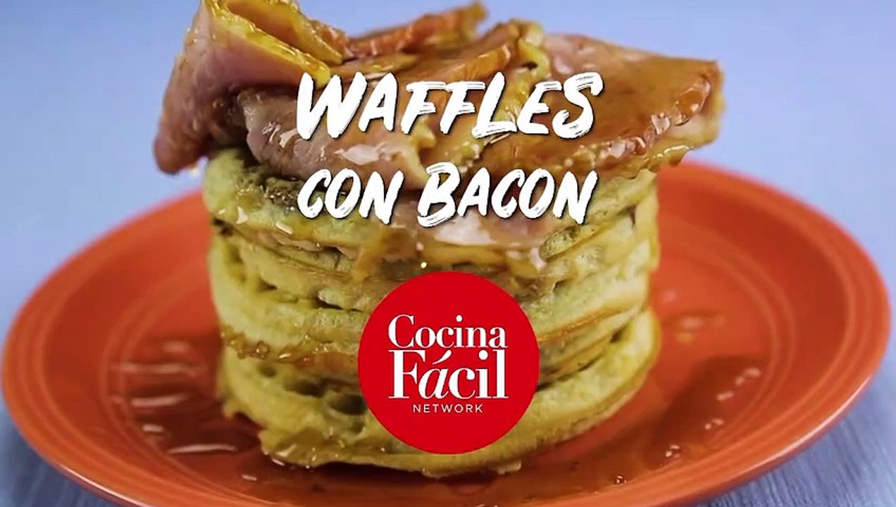 Waffles con tocino